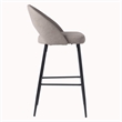 Pemberly Row Metal Upholstered Bar Stool with Rounded Back in Off White