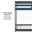 Pemberly Row Modern Solid Wood Twin Over Twin Simple Bunk Bed in Midnight Navy
