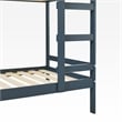 Pemberly Row Modern Solid Wood Twin Over Twin Simple Bunk Bed in Midnight Navy