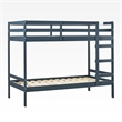 Pemberly Row Modern Solid Wood Twin Over Twin Simple Bunk Bed in Midnight Navy
