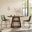 Pemberly Row Modern Slatted Wood Pedestal Base Dining Table 48