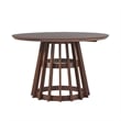 Pemberly Row Modern Slatted Wood Pedestal Base Dining Table 48