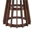 Pemberly Row Modern Slatted Wood Pedestal Base Dining Table 48