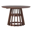 Pemberly Row Modern Slatted Wood Pedestal Base Dining Table 48