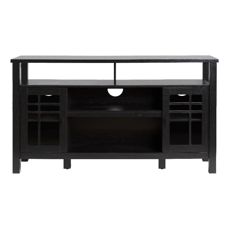 Pemberly Row Transitional Wood Glass Door Storage Sideboard 58
