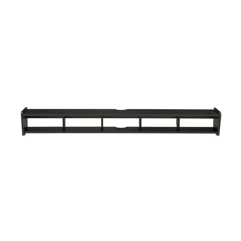 Pemberly Row 70 inch Wood TV St& Symmetrical Wall Mounted - Solid Black