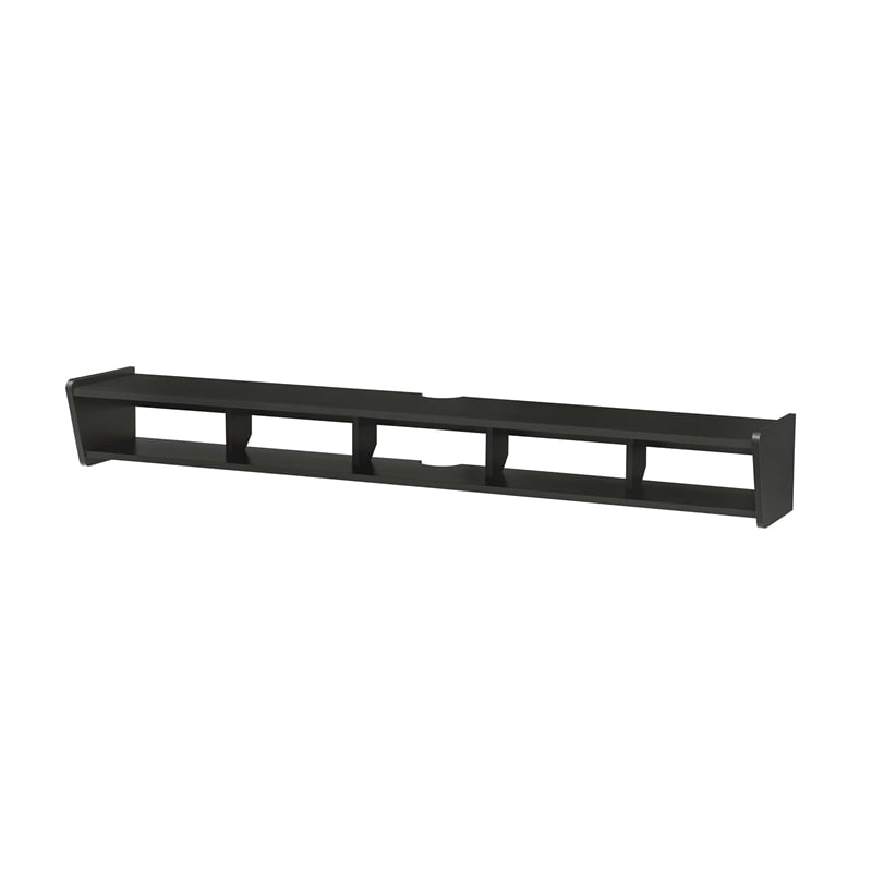 Pemberly Row 70 inch Wood TV St& Symmetrical Wall Mounted - Solid Black