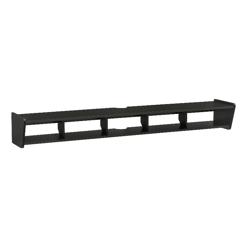 Pemberly Row 70 inch Wood TV St& Symmetrical Wall Mounted - Solid Black