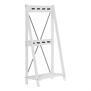 Pemberly Row Contemporary 68&quot Frankie Solid wood Hall Tree in White Wash