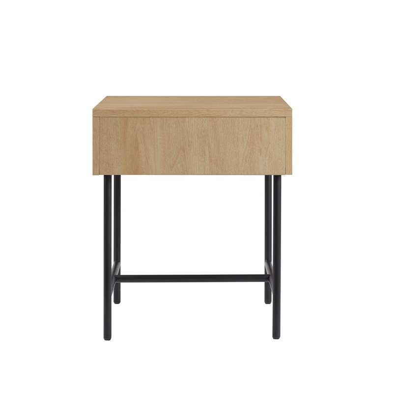 Pemberley Row MDF Coastal Oak Side Table Rectangular Fluted 18.5