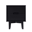 Pemberly Row 2-Drawer Groove Handle Solid Wood Nightstand - Black
