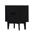 Pemberly Row 2-Drawer Groove Handle Solid Wood Nightstand - Black