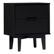 Pemberly Row 2-Drawer Groove Handle Solid Wood Nightstand - Black