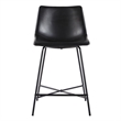 Pemberly Row Upholstered Metal Counter Stool with X Base in Black
