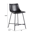 Pemberly Row Upholstered Metal Counter Stool with X Base in Black