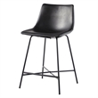 Pemberly Row Upholstered Metal Counter Stool with X Base in Black