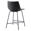 Pemberly Row Upholstered Metal Counter Stool with X Base in Black