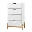 Pemberly Row 4 Drawer Scandi-Minimalist Solid Wood Chest Dresser - White