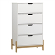 Pemberly Row 4 Drawer Scandi-Minimalist Solid Wood Chest Dresser - White