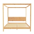 Pemberly Row Wood King Size Canopy Bed with Slatted Headboard in Natural