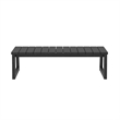 Pemberly Row Modern Solid Wood Outdoor Slat-Top Coffee Table - Black Wash