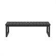 Pemberly Row Modern Solid Wood Outdoor Slat-Top Coffee Table - Black Wash