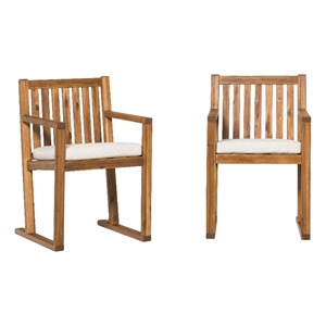 Pemberly Row Modern Slat Back Solid Wood Dining Chairs (Set of 2) - Brown