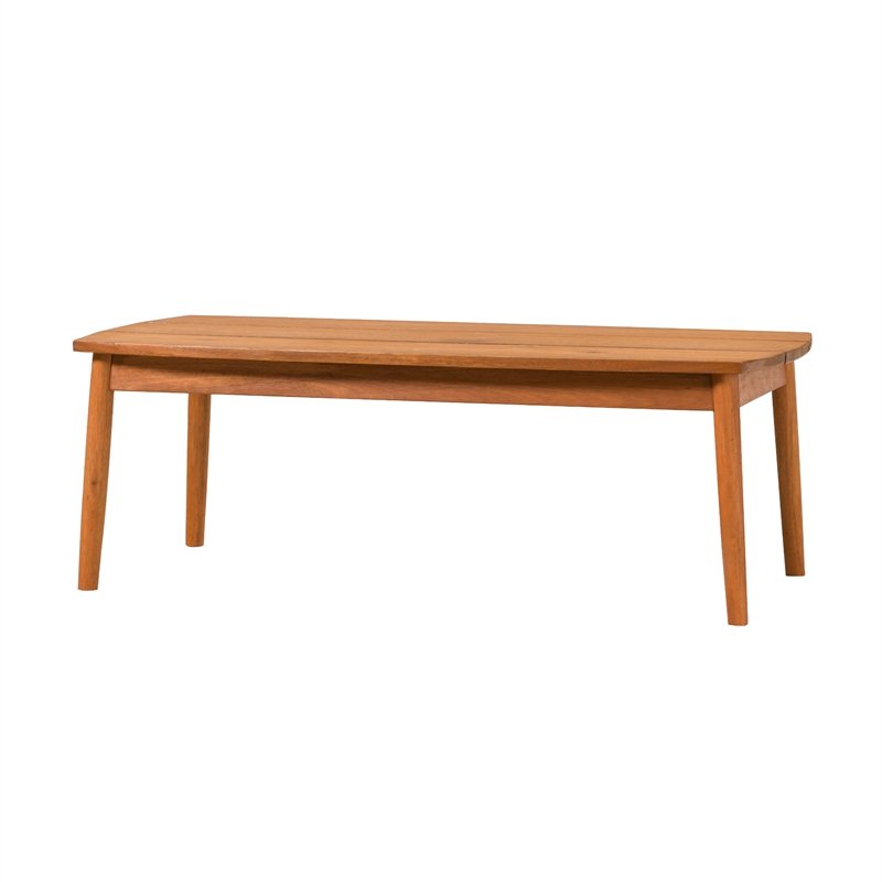 Pemberly Row Modern Outdoor Spindle Style Solid Wood Coffee Table - Brown