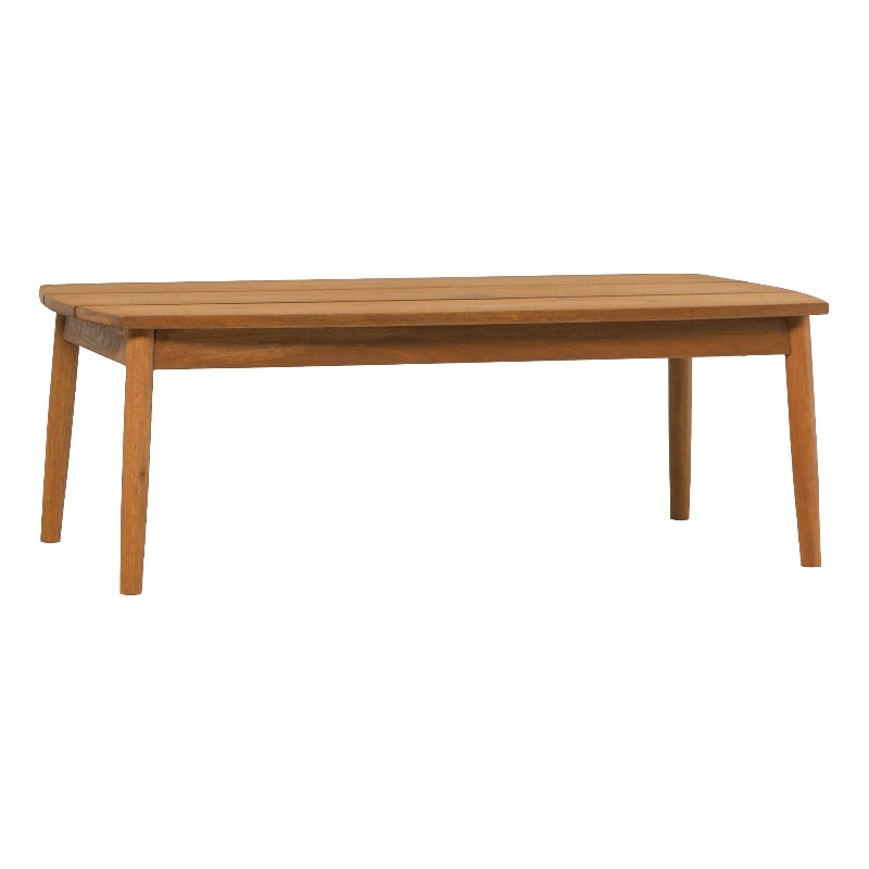 Pemberly Row Modern Outdoor Spindle Style Solid Wood Coffee Table - Brown