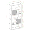 Pemberly Row Tall Wood Bookcase with Closed and Open Storage - Oak/ Black