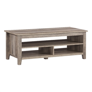 Pemberly Row 48&quot Grooved Panel Sided Wood Coffee Table - Gray Wash