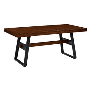 Pemberly Row 72&quot Modern Industrial Wood Dining Table - Dark Walnut