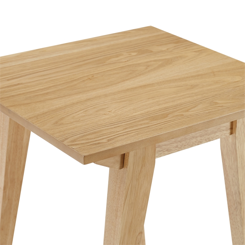 Pemberly Row Minimalist Solid Wood Accent Side Table - English Oak