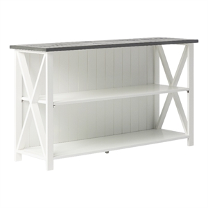Pemberly Row 52&quot Solid Wood Farmhouse Storage Console - White/Gray