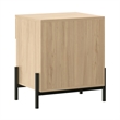 Pemberly Row Reeded 1-Drawer Modern Wood Nightstand in Coastal Oak