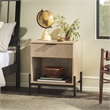 Pemberly Row Reeded 1-Drawer Modern Wood Nightstand in Coastal Oak