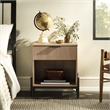 Pemberly Row Reeded 1-Drawer Modern Wood Nightstand in Coastal Oak