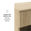 Pemberly Row Reeded 1-Drawer Modern Wood Nightstand in Coastal Oak
