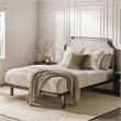 Pemberly Row Upholstered Transitional Metal Queen Size Bed in Gray