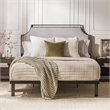 Pemberly Row Upholstered Transitional Metal Queen Size Bed in Gray