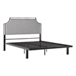 Pemberly Row Upholstered Transitional Metal Queen Size Bed in Gray