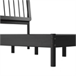Pemberly Row Mid-Century Solid Wood King Size Bed with Slat-Back in Black