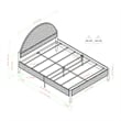 Pemberly Row Upholstered Metal Queen Bed with Arched Headboard in Oatmeal