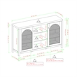 Pemberly Row Modern Arched Rattan 2-Door Wood Sideboard 58