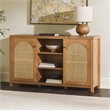 Pemberly Row Modern Arched Rattan 2-Door Wood Sideboard 58
