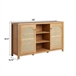 Pemberly Row Modern Arched Rattan 2-Door Wood Sideboard 58