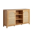 Pemberly Row Modern Arched Rattan 2-Door Wood Sideboard 58