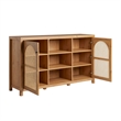 Pemberly Row Modern Arched Rattan 2-Door Wood Sideboard 58