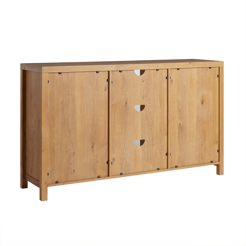Pemberly Row Modern Arched Rattan 2-Door Wood Sideboard 58