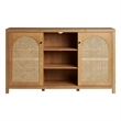 Pemberly Row Modern Arched Rattan 2-Door Wood Sideboard 58